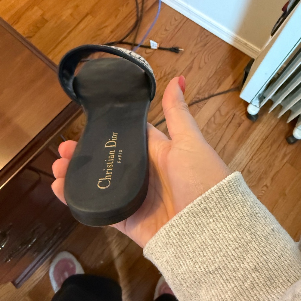 Christian Dior navy and cream Slides size 40 - Picture 13 of 14